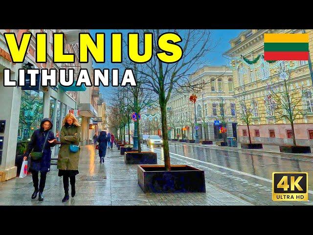  VILNIUS in 4K: A Virtual Walking Tour of LITHUANIA in Christmas Time | 4K 60fps