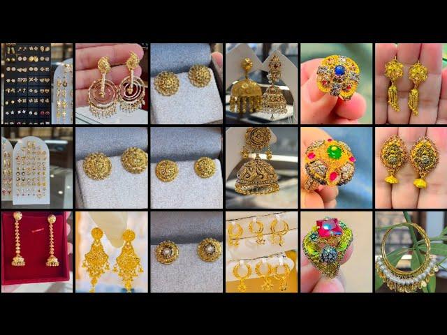 Gold Earrings, Gold Studs, Gold Rings, Gold Jewellery Collection 2024, latest gold jewellery,