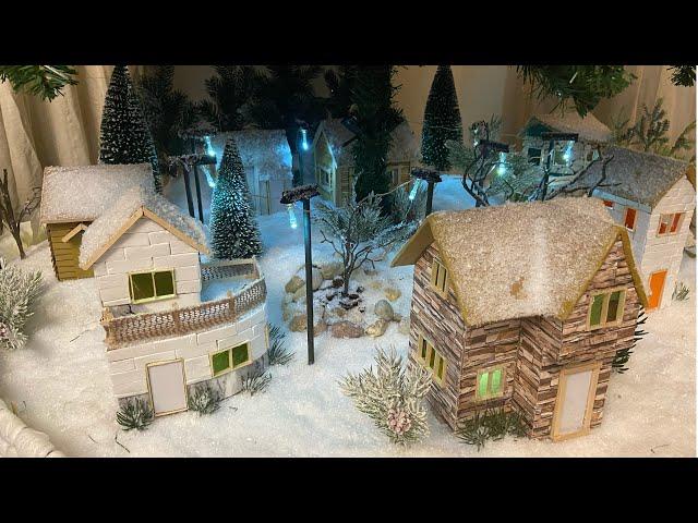 DIY CHRISTMAS VILLAGE  || SIMPLE AND EASY CHRISTMAS VILLAGE MADE FROM CARDBOARD