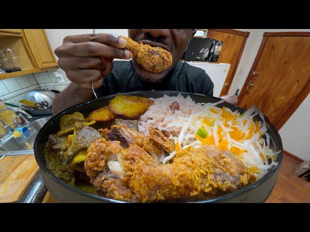 Cook with me Jamaica's National Dish Fried Chicken, Curry Goat & Rice & Peas