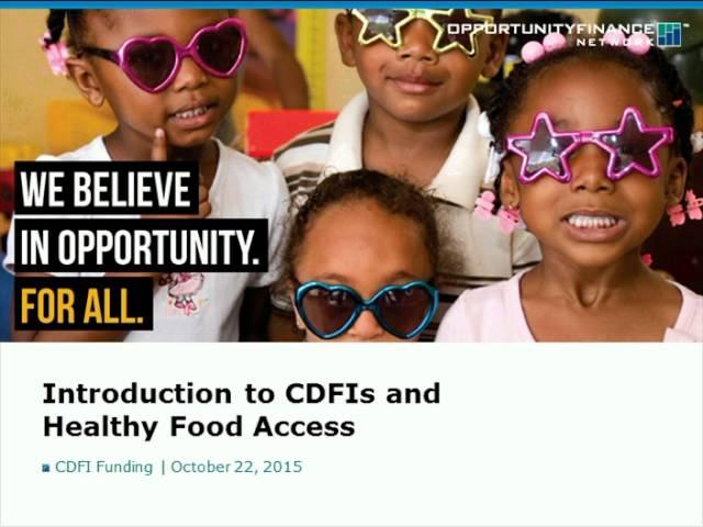 CDFI Funding for CED/CED-HFFI Projects