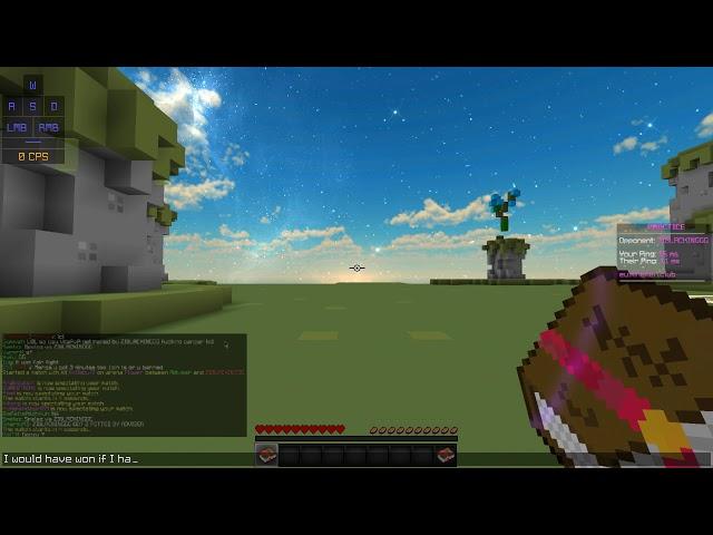 Winning against a cheater in minecraft (Ziblacking banned)
