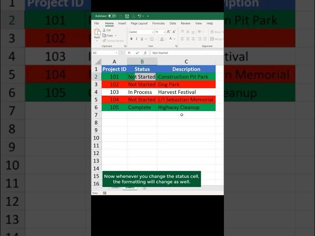 Highlight a row using conditional formatting in Excel