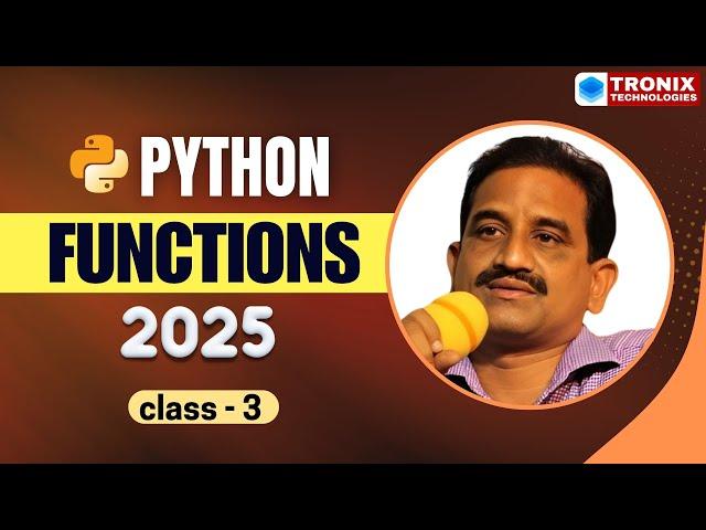 Python Functions For Beginners || Python 2025 || Python Full Course