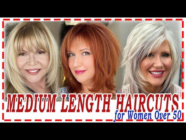 25 BestHairstyles 2024 for Women Over 50 to Look Younger.medium length haircuts.