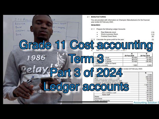 Grade 11 Accounting Term 3 Manufacturing Ledger accounts Part 3 of 2024