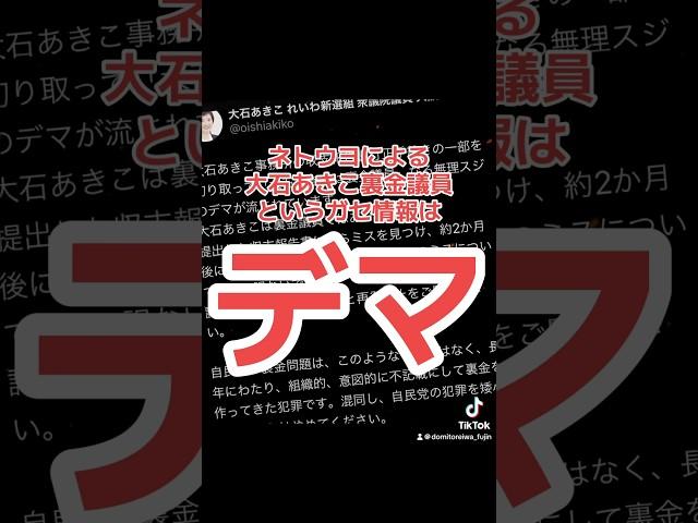 「大石あきこは裏金議員」というガセ情報-ネトウヨのデマだと話題に/れいわ新選組/国会中継