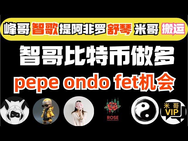 比特智智歌、峰哥vip策略（3月14日）｜智哥继续做多比特币！峰哥做多就能赚！pepe拉盘了，fet、ondo还有机会！ |比特币峰哥 币圈聚合星球#比特智 #智歌 #btc #eth #zhige