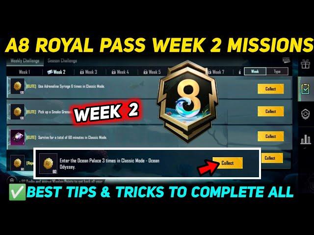 A8 WEEK 2 MISSION  PUBG WEEK 2 MISSION EXPLAINED  A8 ROYAL PASS WEEK 2 MISSION  C7S19 RP MISSIONS