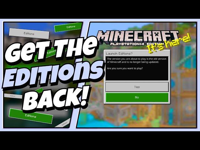 Minecraft PS4/PS5 - How To Get The Editions Button Back! - 1.19