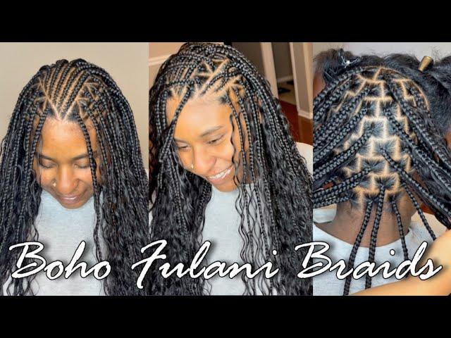 Detailed Fulani Flip-Over Boho Braids Tutorial | Parting, Adding Hair + More | Ywigs