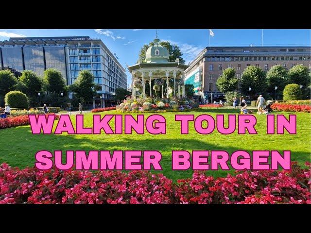 A walk through summer Bergen City Center Norway