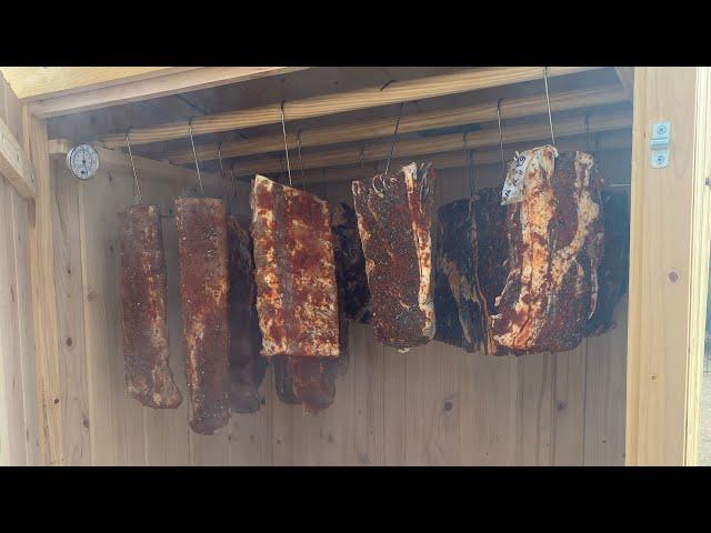 Cold Smoking Meats in my homemade smokehouse. Smoked meats or Suho Meso.