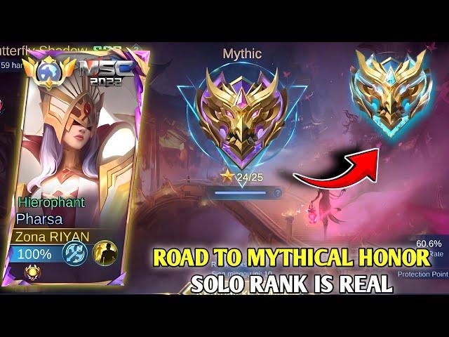 SOLO RANK ROAD TO MYTHICAL HONOR IS REAL ‼️GAMEPLAY PHARSA SKIN MSC - MOBILE LEGENDS