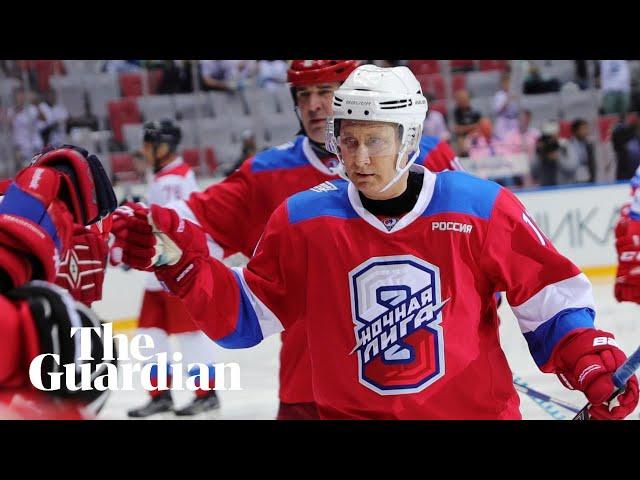 Vladimir Putin scores eight goals in ice hockey match then falls over on victory lap