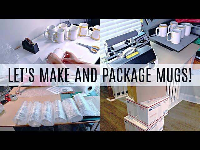 How I package Mugs Safely For Shipping | Let's Make and Package Mugs!