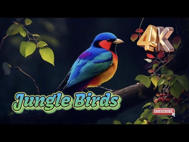 Jungle Birds 4K- Beautiful Birds sound=Scenic relaxation film