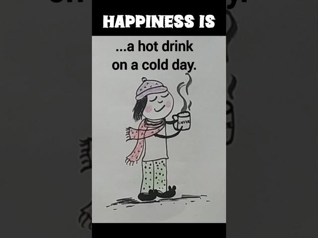 ️Happiness is a hot drink  in a cold #shorts #drawing #videos #simpleeasydrawing #jeasyartandcraft