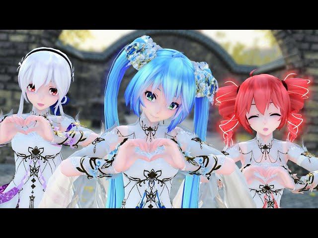 【MMD】桃源恋歌 Tougen Renka (cover)【Miku Haku Teto】(6 Langs sub)[4K]