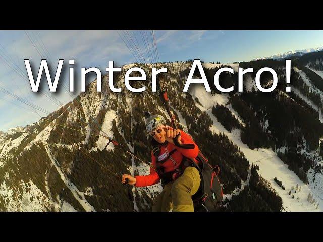 Crazy Winter Acro Paragliding