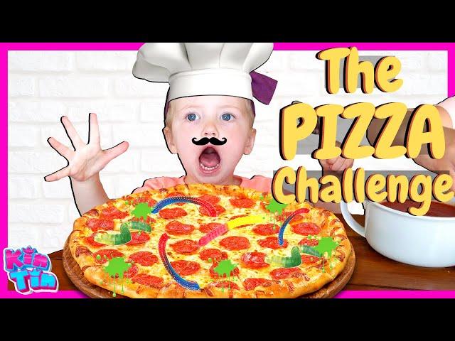 Kin Tin's Baby Sister RoRo chooses our Pizza Toppings! RoRo Boss Day! Family Pizza Night Challenge