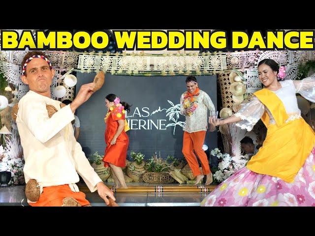 OUR BIG PHILIPPINES WEDDING PARTY!  Husband and Wife Bamboo Dance (Becoming Filipino)