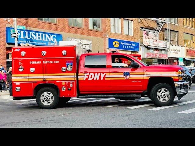 FDNY COMMAND TACTICAL UNIT GIVING ME A SHOUTOUT WHILE RESPONDING ON MOTT STREET IN MANHATTAN, NYC.