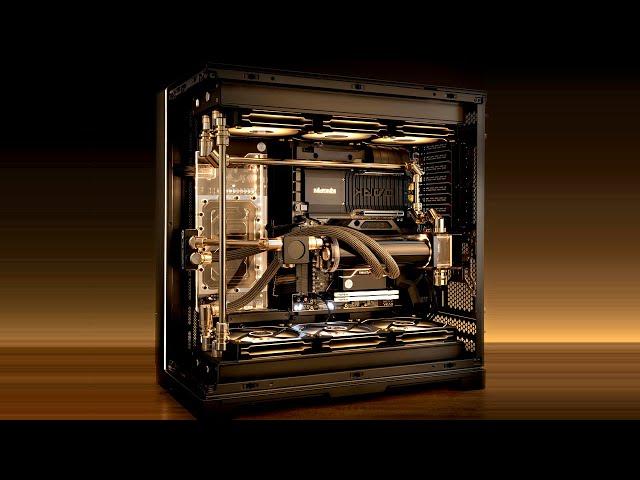 Lian Li O11D EVO XL - Black and Gold Watercooled Showcase Build!