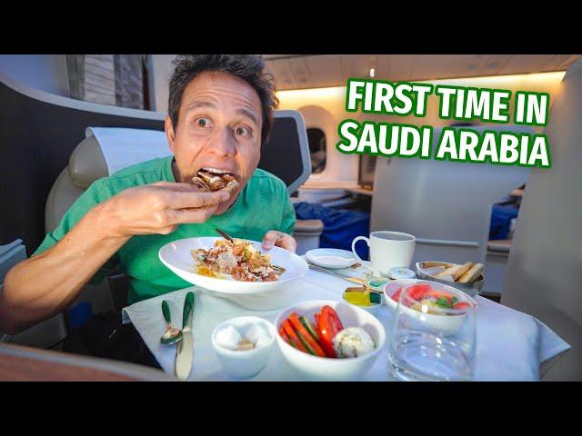 Food Review SAUDIA AIRLINES! Business Class from Bangkok to Jeddah, Saudi Arabia!