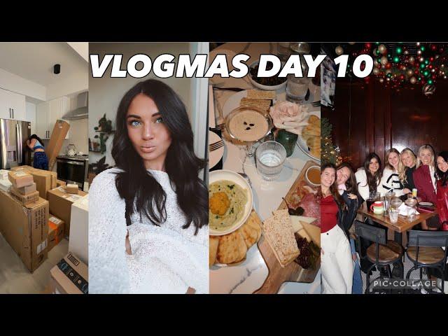 VLOGMAS DAY 10 | unboxing a ton of packages, Brazilian blowout, dinner at mills house, Christmas bar