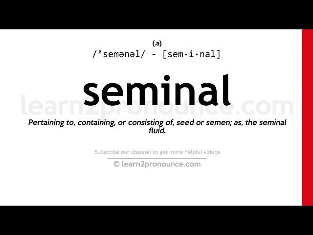 Pronunciation of Seminal | Definition of Seminal