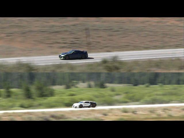 1200hp Bugatti Veyron (246mph) vs. 1700hp Nissan GTR (237mph)