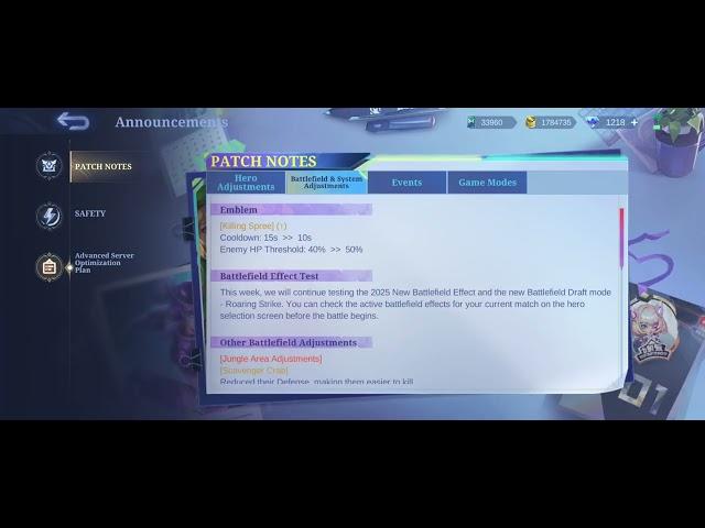 Lesley Luo Yi Grock Buff & Hanzo Uranus Bruno Estes Nerf - Patch Notes 1.9.88 Advance Server MLBB