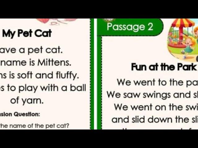 ENGLISH PASSAGES WITH COMPREHENSION READING MATERIALS || INSTRUCTIONAL MATERIAL FOR ELEMENTARY