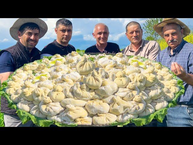 LAMB KHINKALI | Boiled Khinkali Recipe Cooking in Village | Delicious Georgian Dumplings Food Recipe