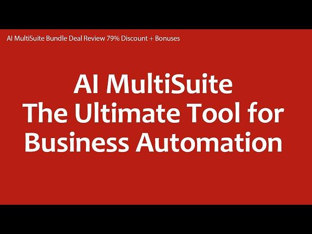 AI MultiSuite Bundle Deal Review 79% Discount + Bonuses