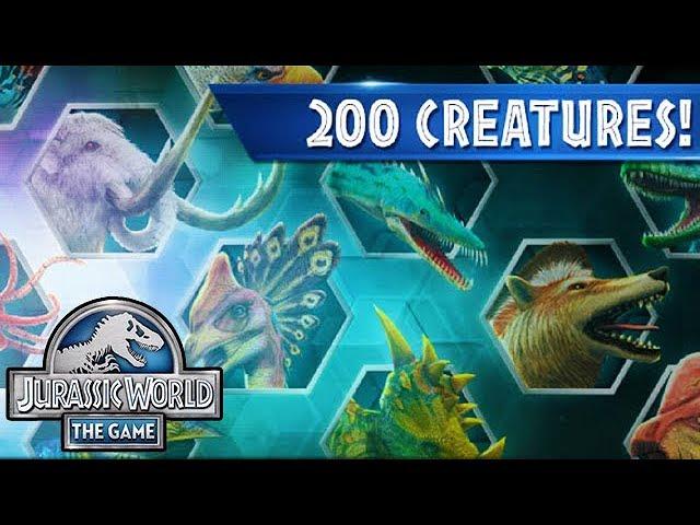 ALL 200 MAX LEVEL 40 CREATURES!!! (JURASSIC WORLD)