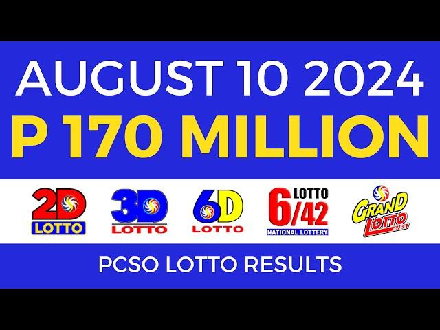 Lotto Result Today 9pm August 10 2024 | PCSO Complete