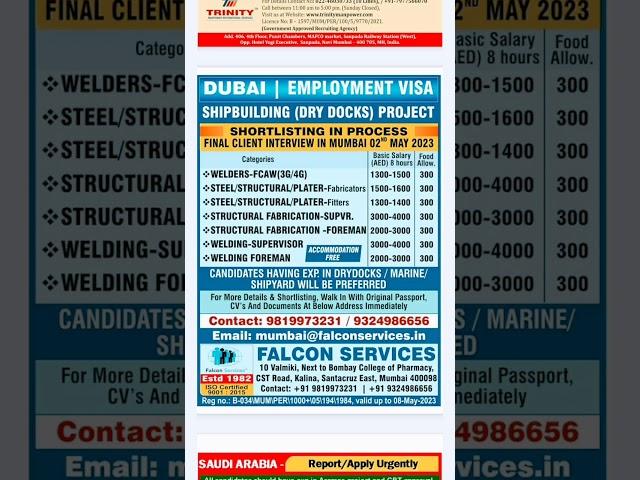 Gulf job update #gulfjob #abroadjob2023#shorts #video #viral, Saudi,, Dubai, kuwait, Qatar, bahrain