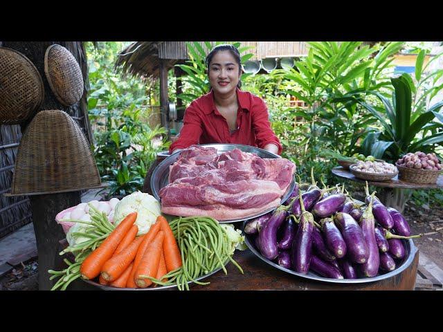 Market tour and cooking : Yummy pork cook 4 recipes - Countryside Life TV