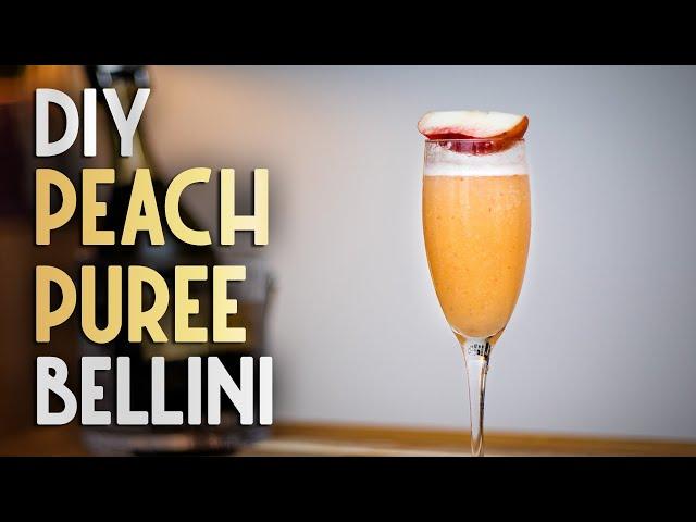 Bellini Cocktail with Homemade Peach Puree