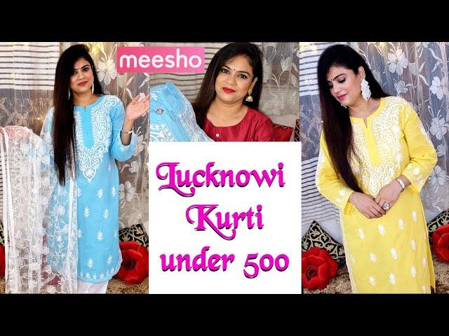 Meesho Haul | Meesho Lucknowi Chikankari Kurti under 500 | Rajni Style Tips