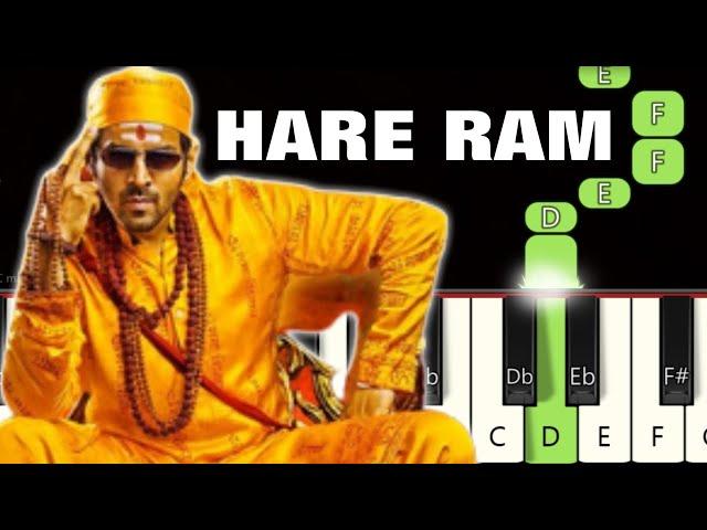 Hare Ram Song  - Bhool Bhulaiya 2 - Piano Tutorial - Piano Notes - Piano Online #pianotimepass