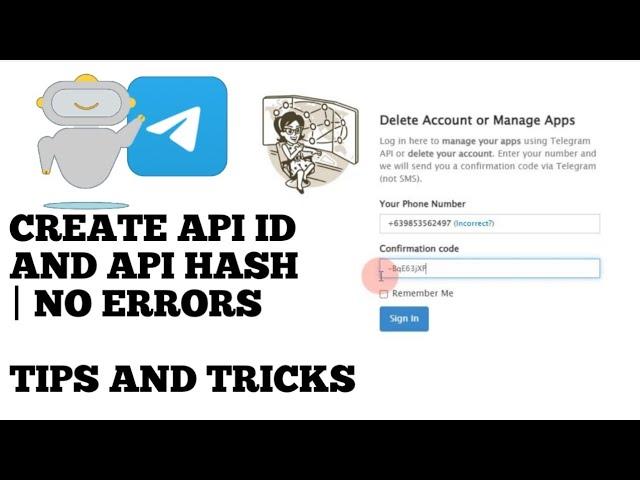 how to create api id and api hash in telegram no errors | tips and tricks