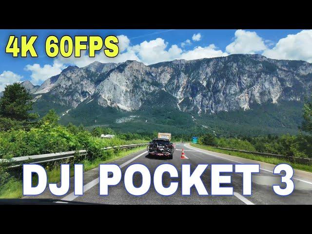 DJI POCKET 3,  Driving in Austrian Highway 4K 60fps