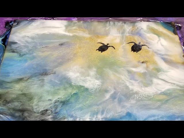 Resin Seascape With Sea Turtles