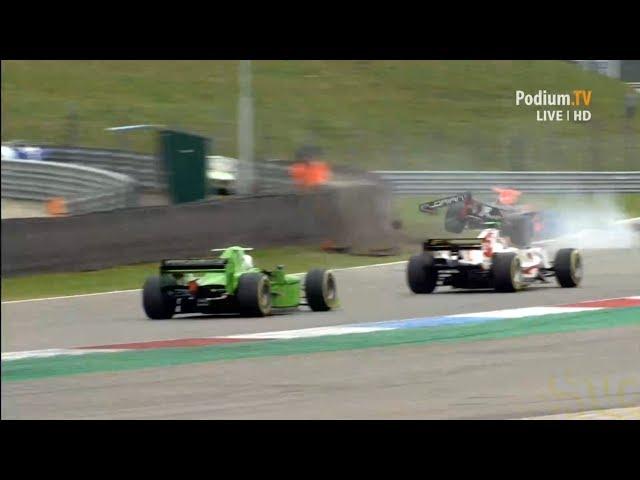 BOSS GP 2018. Race 1 TT Circuit Assen. Before Start Crash