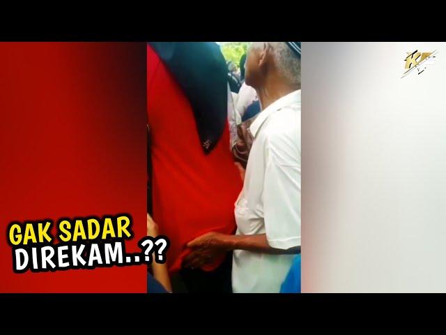 Ampun Deh! Kakek Keciduk Lagi Peg4ng Bok0ng Perempuan di Tengah Keramaian