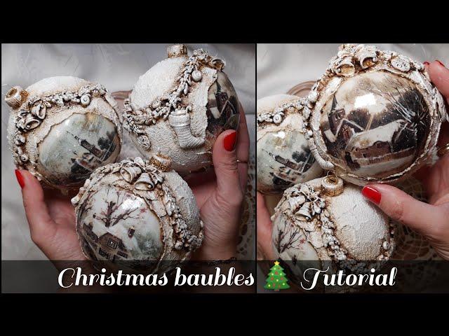 Christmas baubles ️ Decoupage tutorial