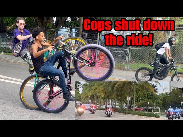 RIDER ALMOST CAUSES ACCIDENT AT THE RIDEOUT! // COPS KICKED US OFF THE BEACH!